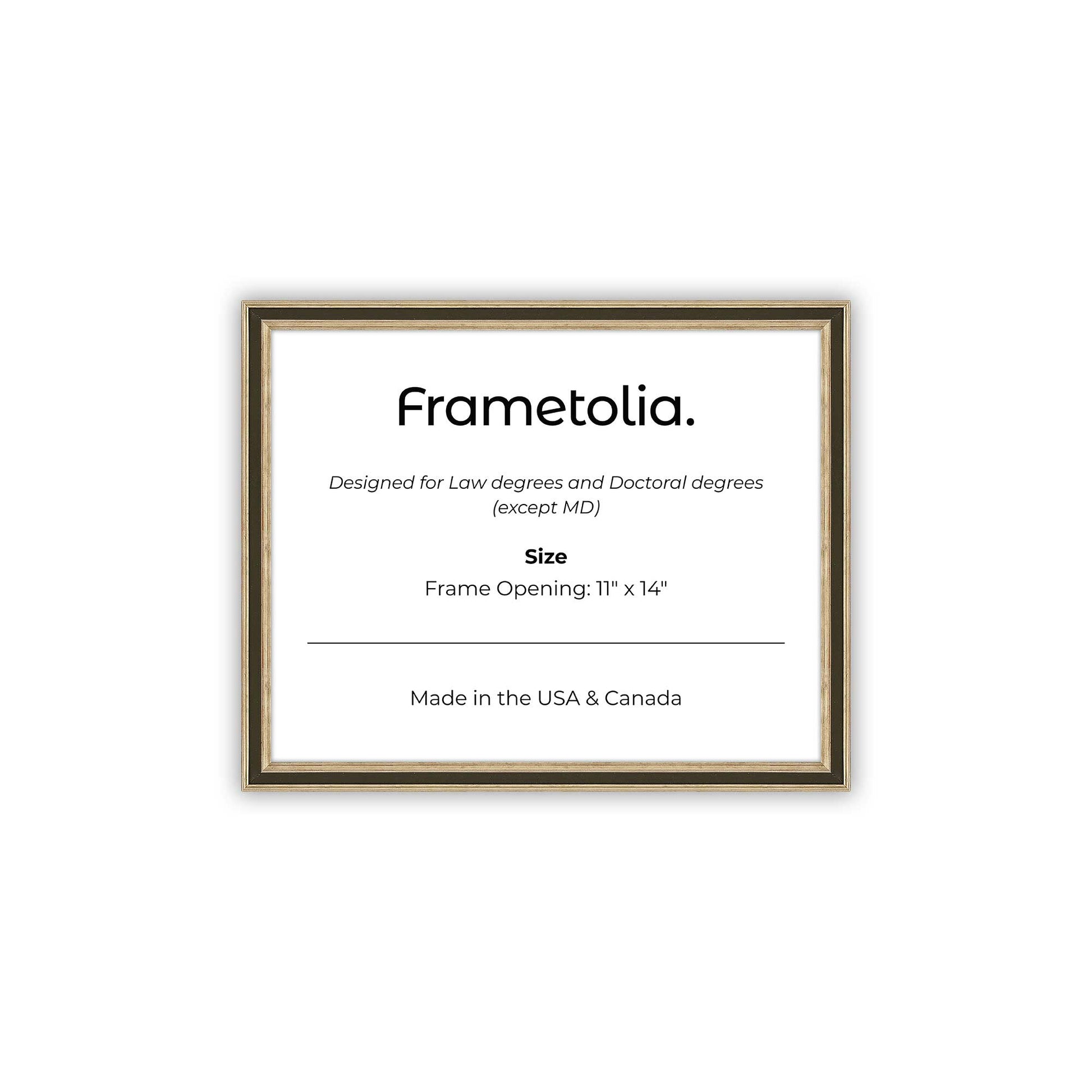 11" x 14" Gilded Silver FAMILY  Diploma Frame - No Mat
