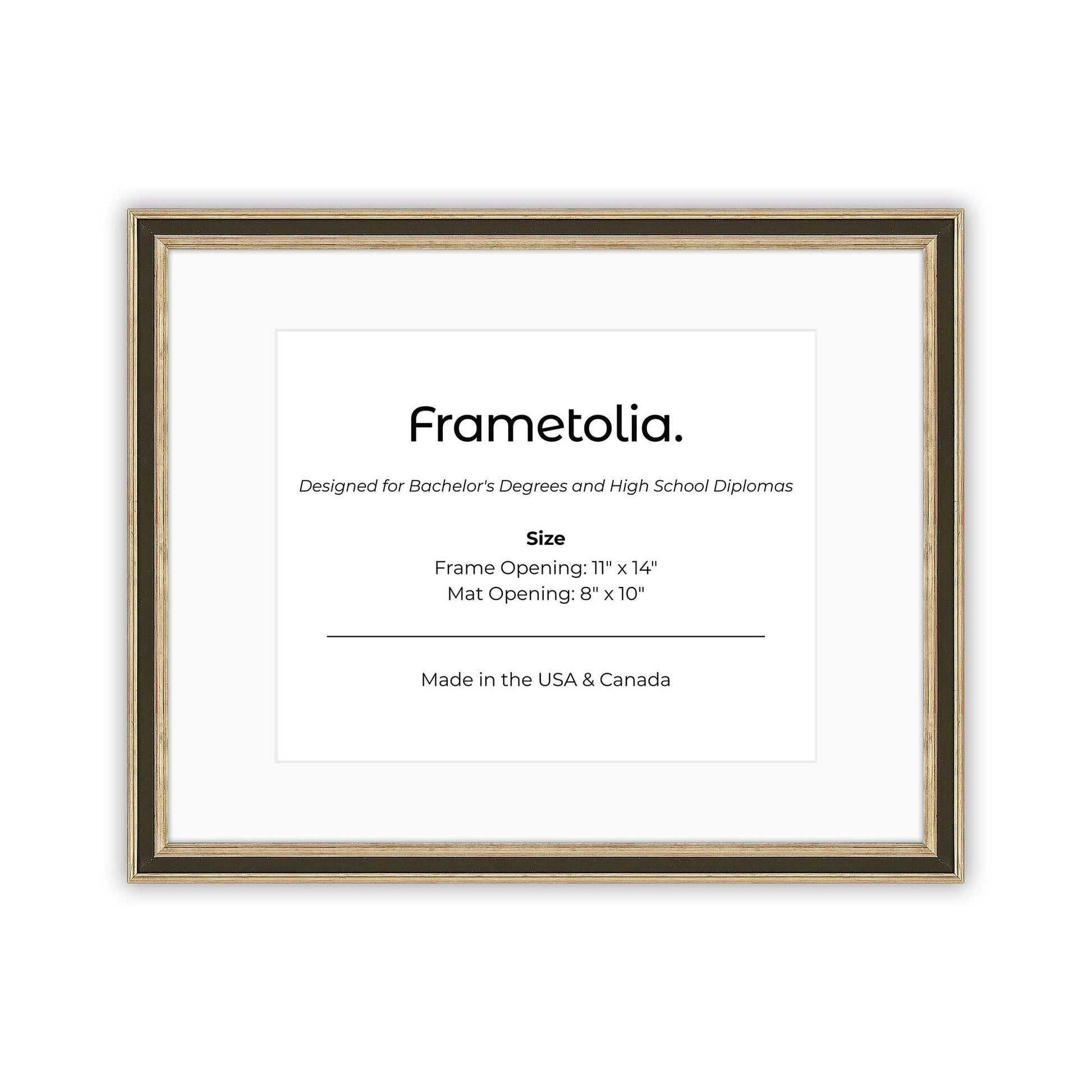 11" x 14" Gilded Silver FAMILY  Diploma Frame with Mat - 8 x 10 opening
