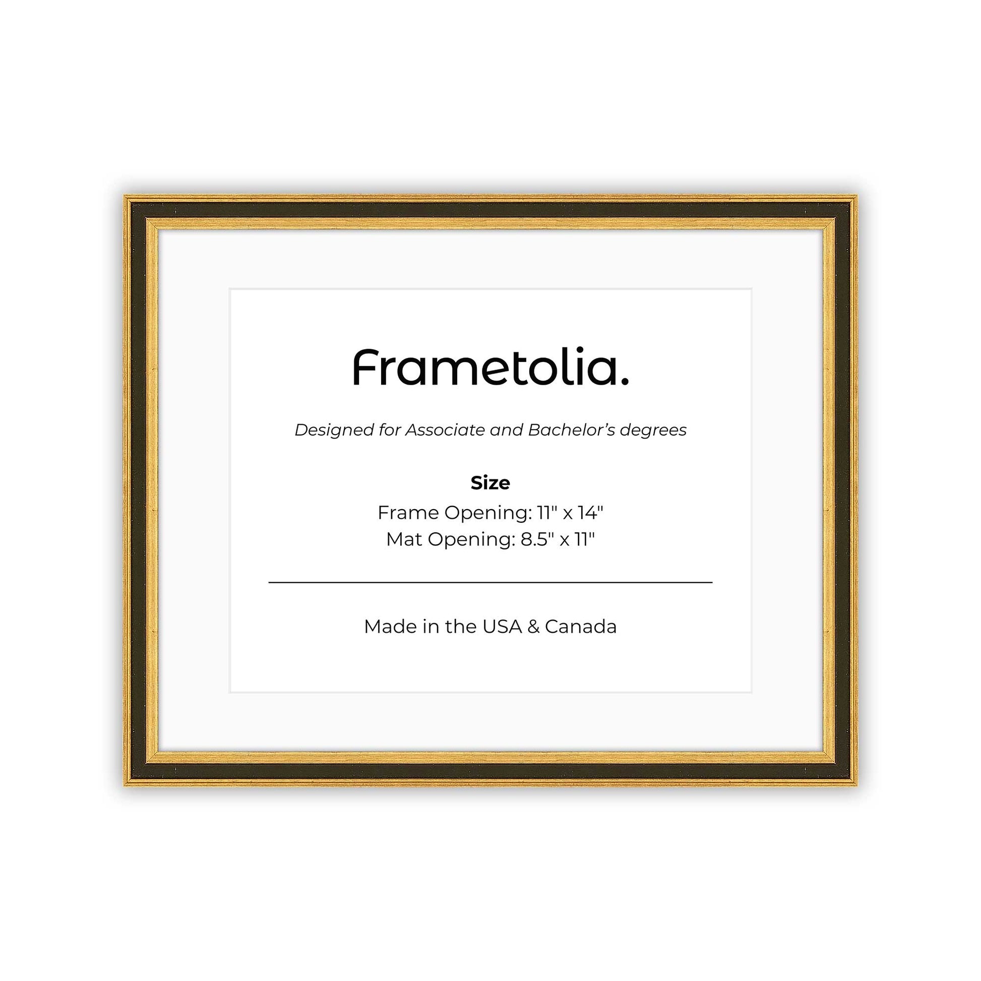 11" x 14" Gilded Gold FAMILY  Diploma Frame with mat -  8.5 x 11 opening