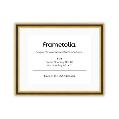 11" x 14" Gilded Gold FAMILY  Diploma Frame with mat -  8.5 x 11 opening