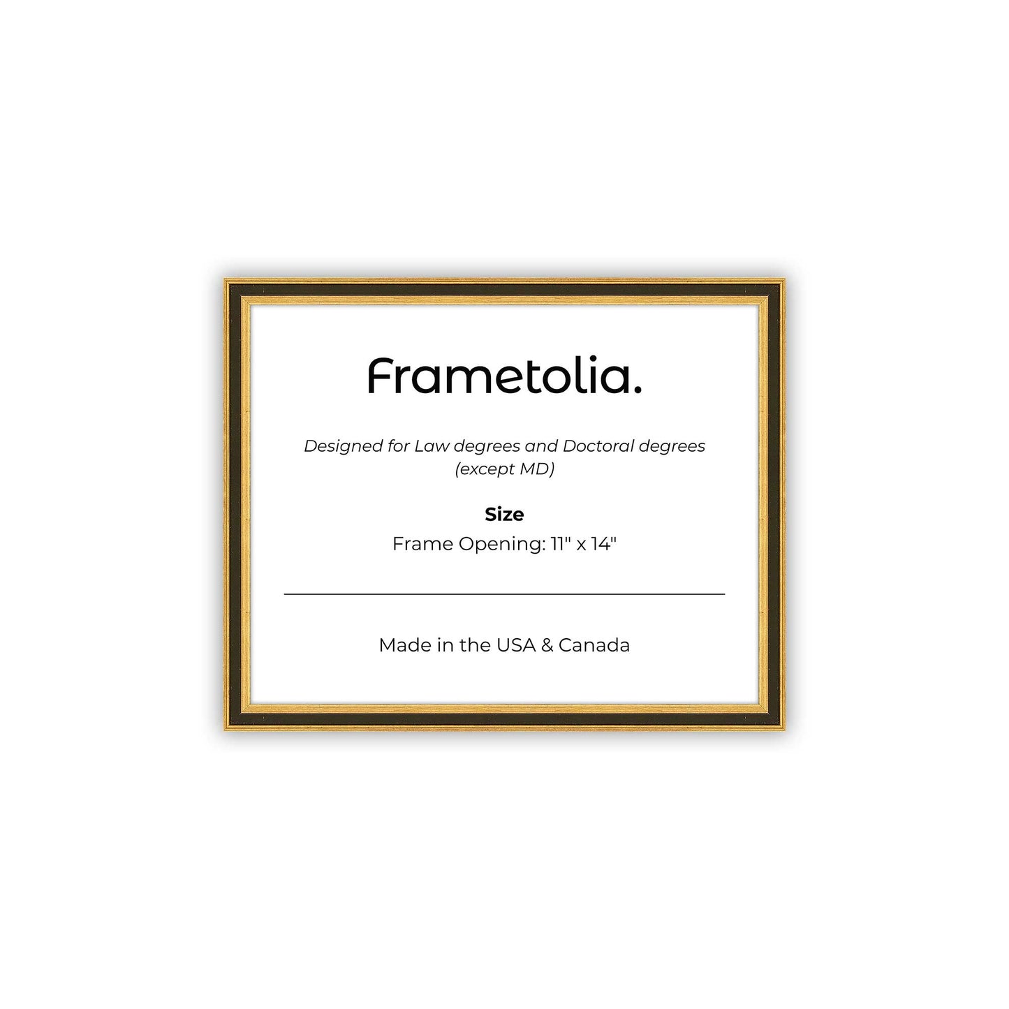 11" x 14" Gilded Gold FAMILY  Diploma Frame - No Mat