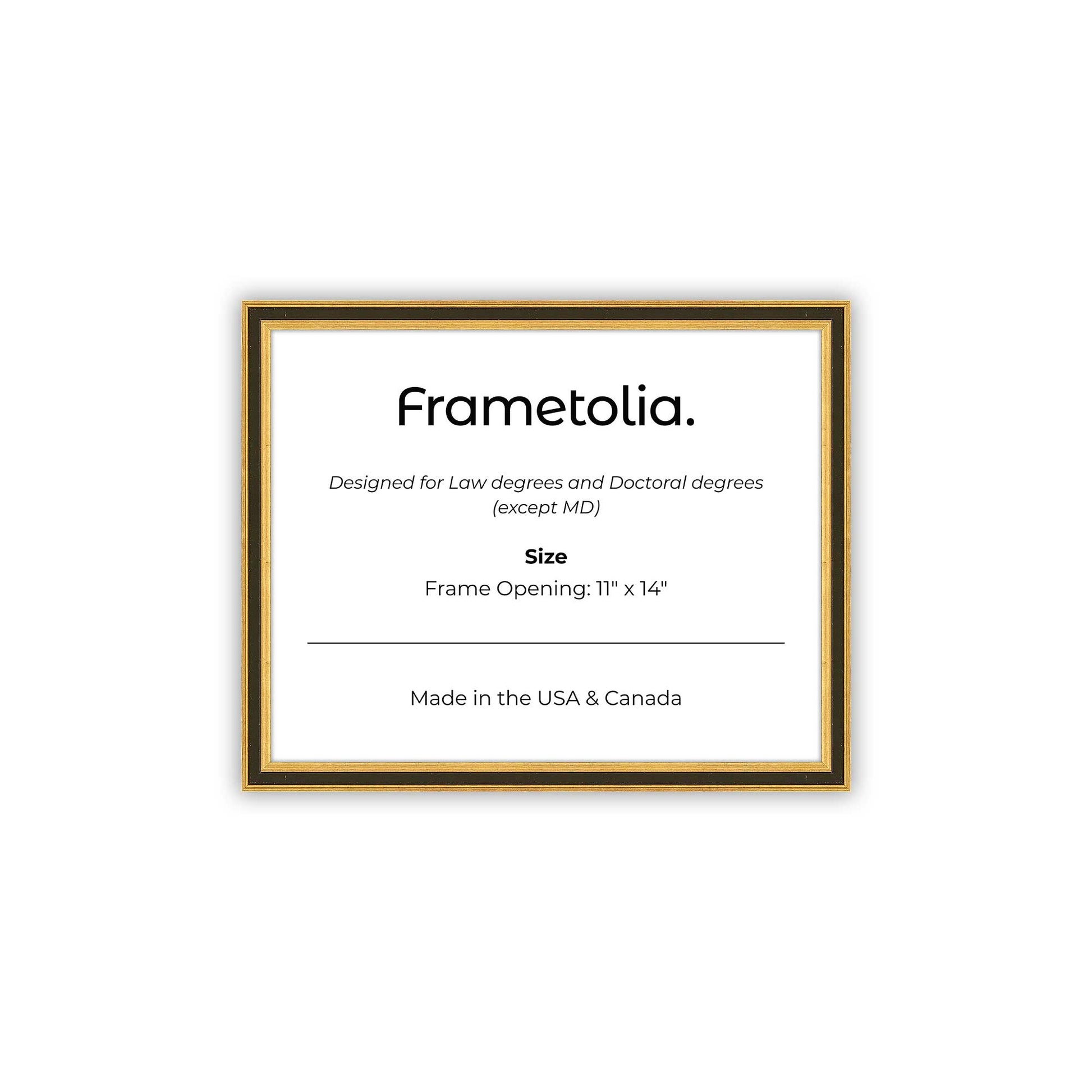 11" x 14" Gilded Gold FAMILY  Diploma Frame - No Mat