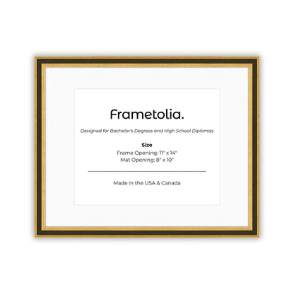 11" x 14" Gilded Gold FAMILY  Diploma Frame with Mat - 8 x 10 opening