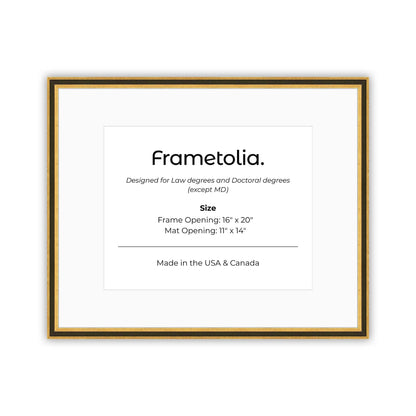 16" x 20" Gilded Gold FAMILY  Diploma Frame with Mat - 11 x 14 opening