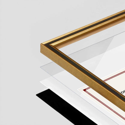 Gilded Gold FAMILY Wall Frame corner Close up with layers broken out