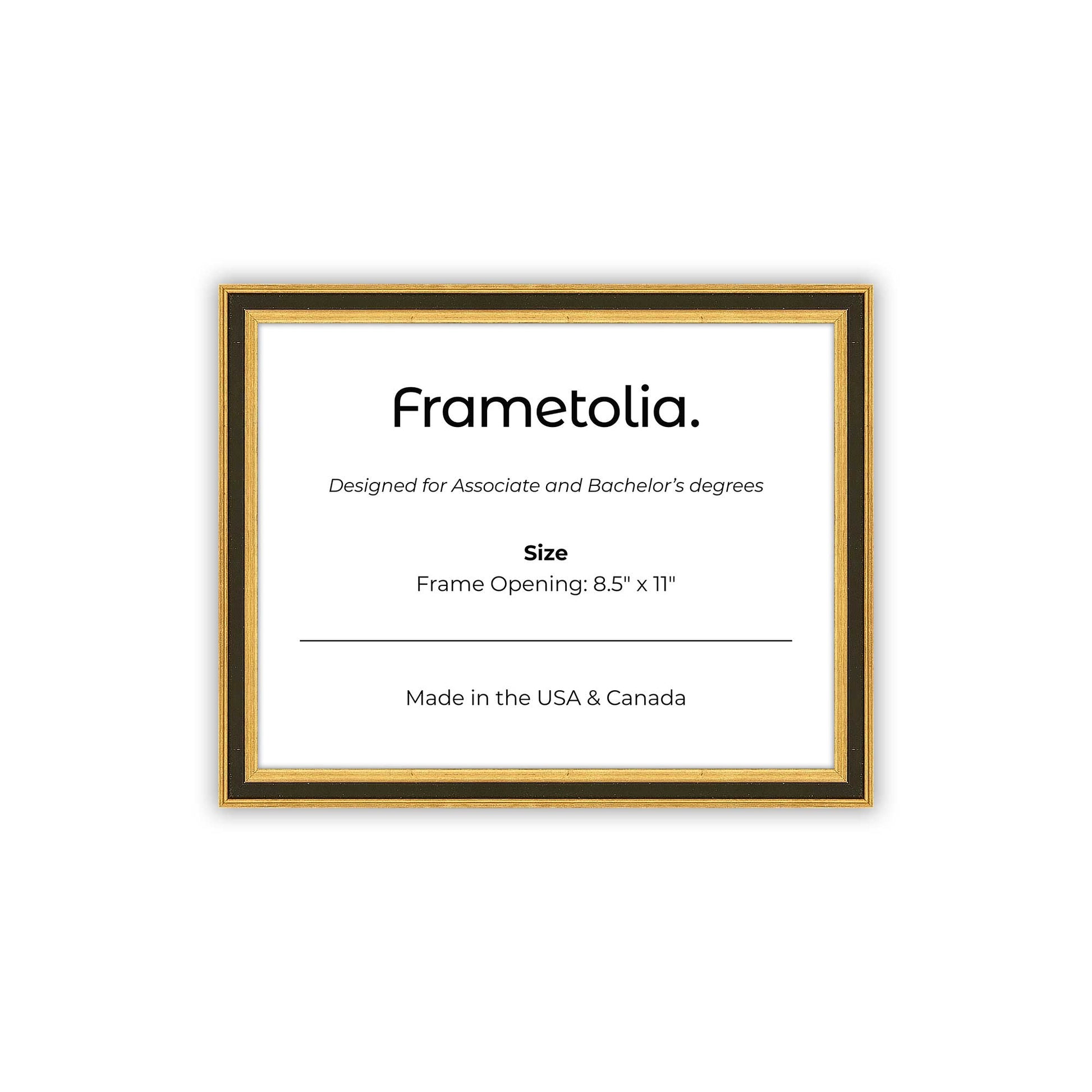 8.5" x 11" Gilded Gold FAMILY  Diploma Frame - No Mat