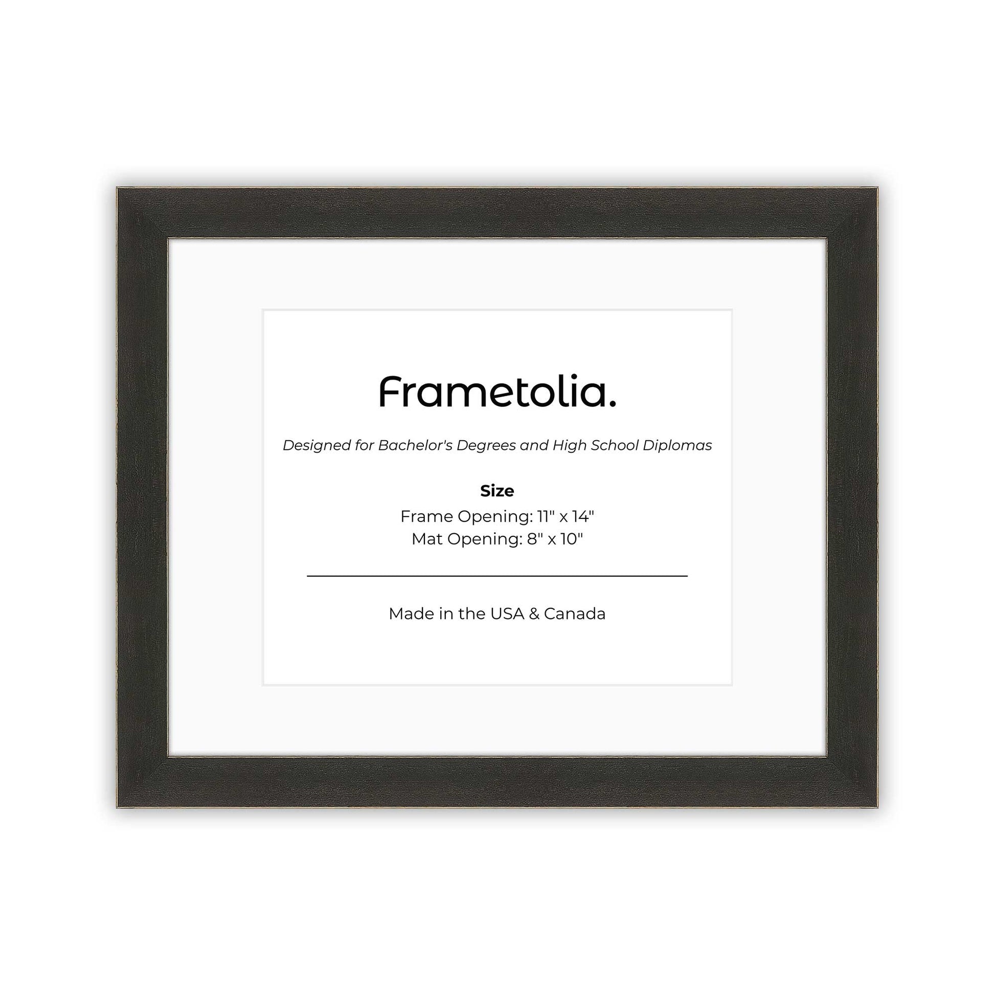 11" x 14" Village Coal FAMILY  Diploma Frame with Mat - 8 x 10 opening