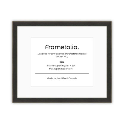 16" x 20" Village Coal FAMILY  Diploma Frame with Mat - 11 x 14 opening