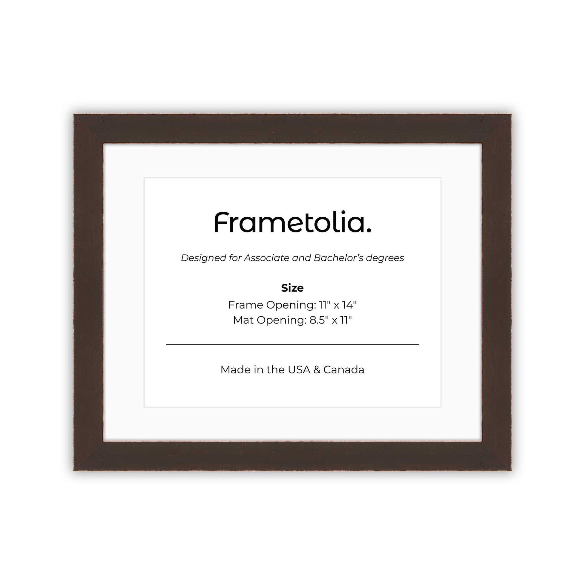 11" x 14" Mahogany FAMILY  Diploma Frame with mat -  8.5 x 11 opening