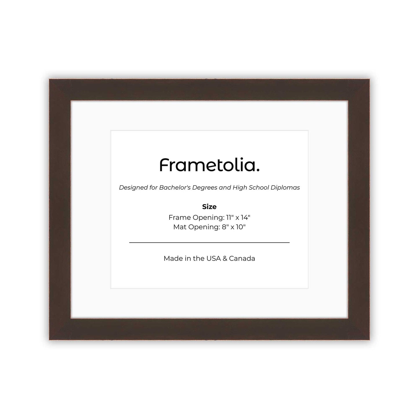 11" x 14" Mahogany FAMILY  Diploma Frame with Mat - 8 x 10 opening