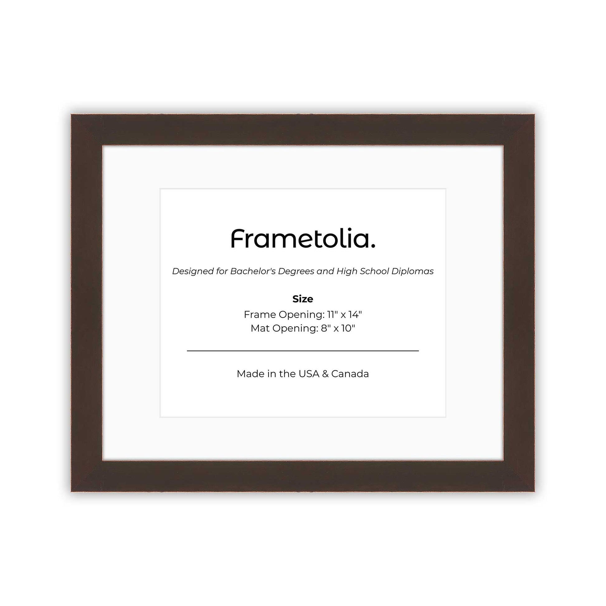 11" x 14" Mahogany FAMILY  Diploma Frame with Mat - 8 x 10 opening