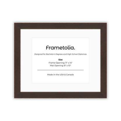 11" x 14" Mahogany FAMILY  Diploma Frame with Mat - 8 x 10 opening