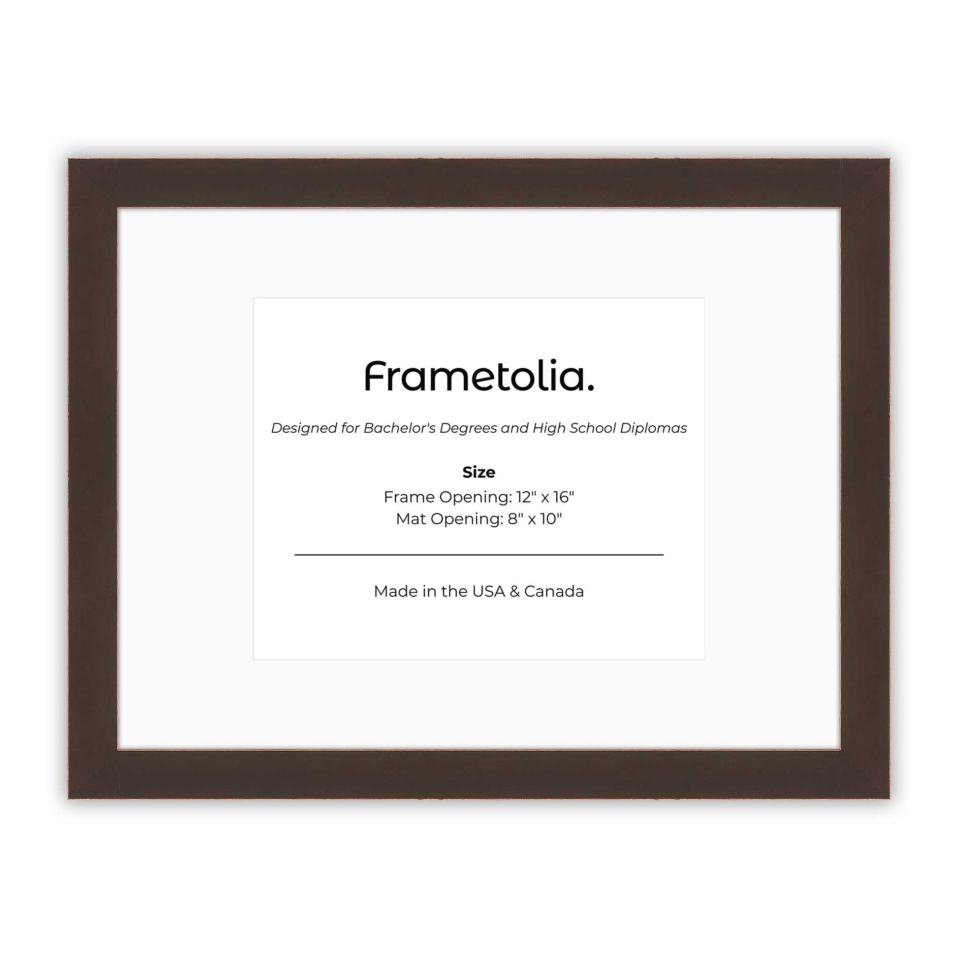 12" x 16" Mahogany FAMILY  Diploma Frame with Mat - 8 x 10 opening