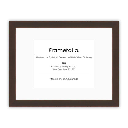 12" x 16" Mahogany FAMILY  Diploma Frame with Mat - 8 x 10 opening