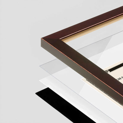 Mahogany FAMILY Wall Frame corner Close up with layers broken out