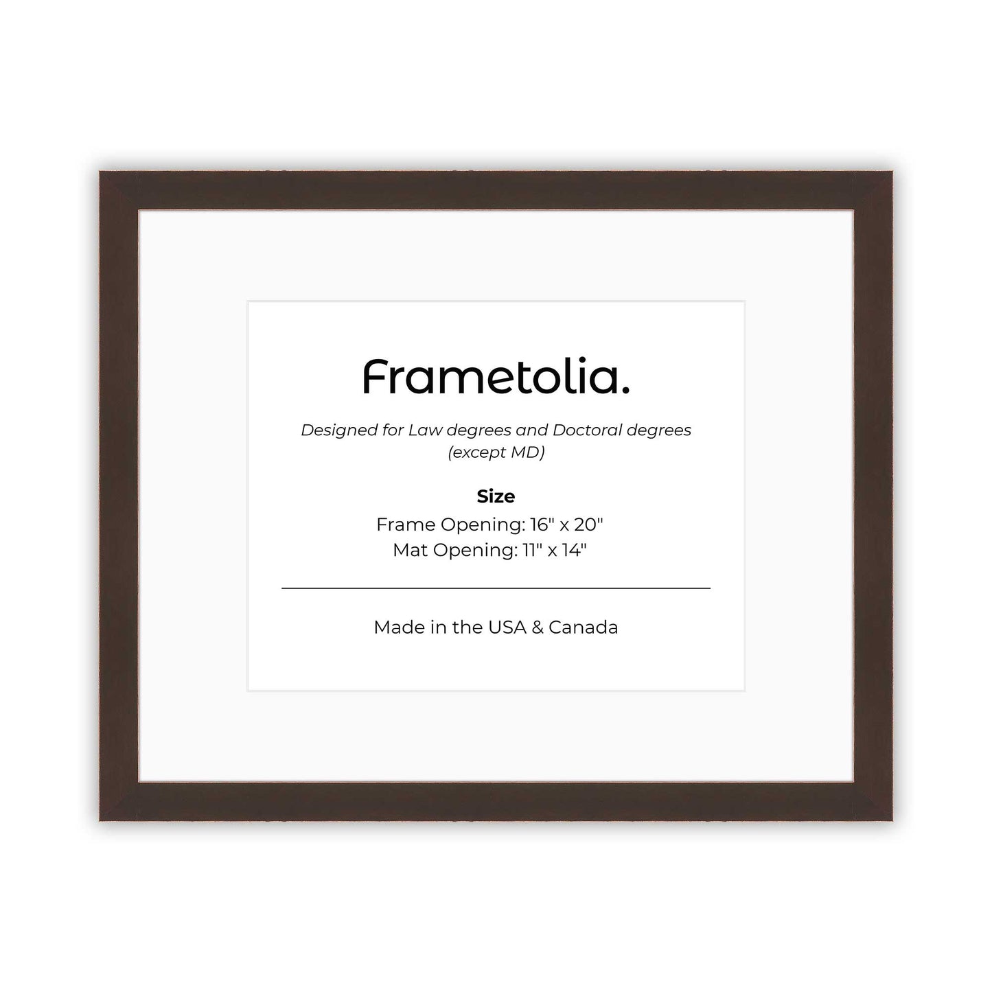 16" x 20" Mahogany FAMILY  Diploma Frame with Mat - 11 x 14 opening