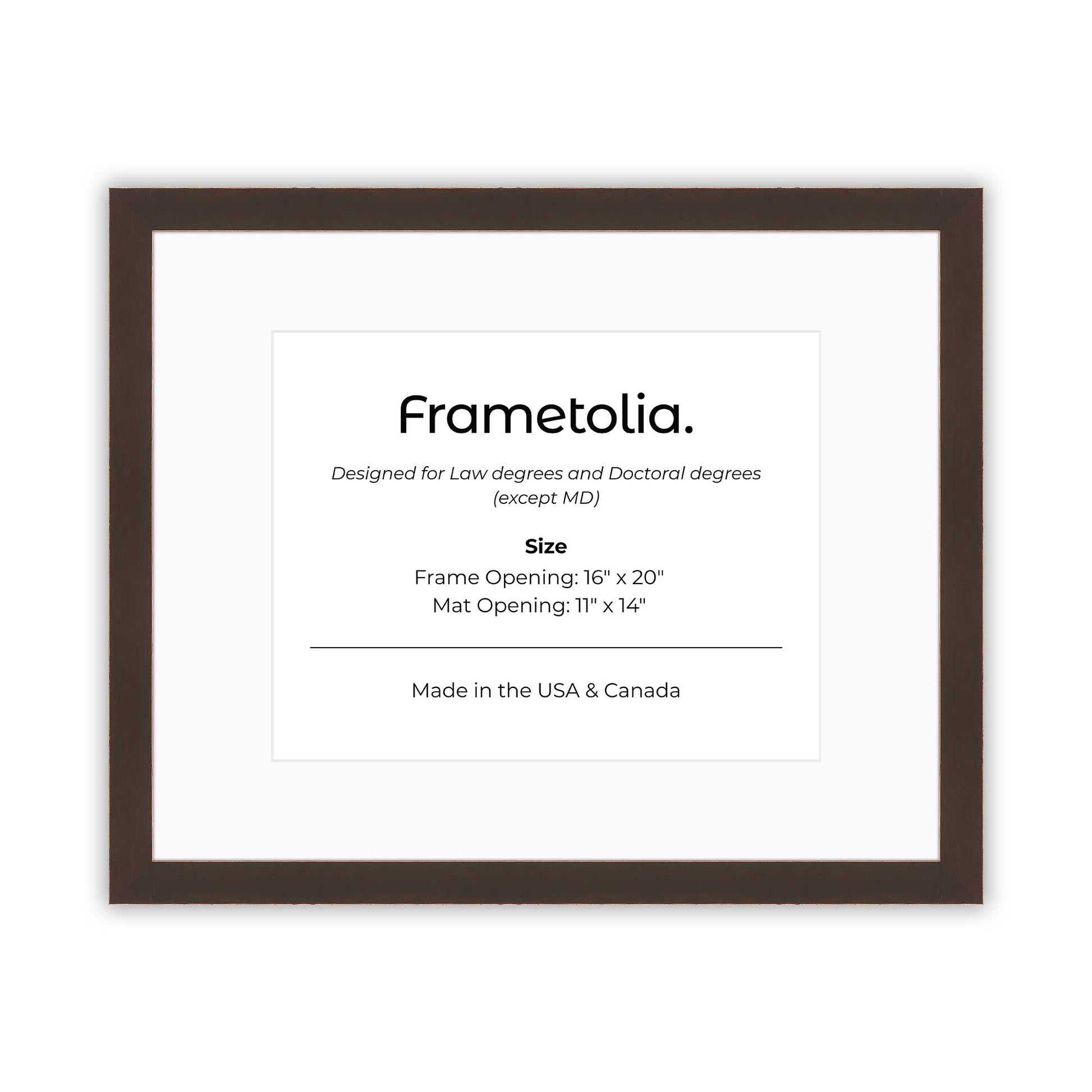 16" x 20" Mahogany FAMILY  Diploma Frame with Mat - 11 x 14 opening