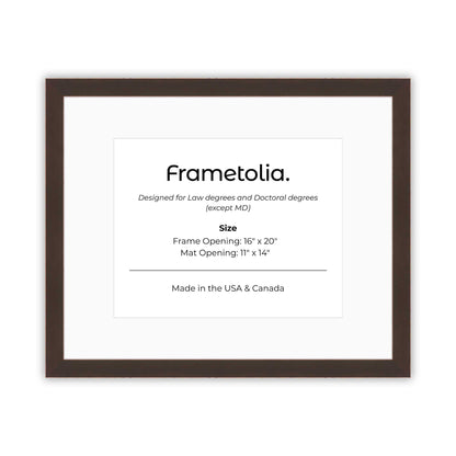 16" x 20" Mahogany FAMILY  Diploma Frame with Mat - 11 x 14 opening
