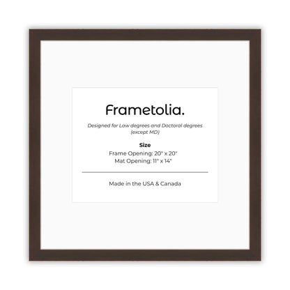 20" x 20" Mahogany FAMILY  Diploma Frame with Mat - 11 x 14 opening