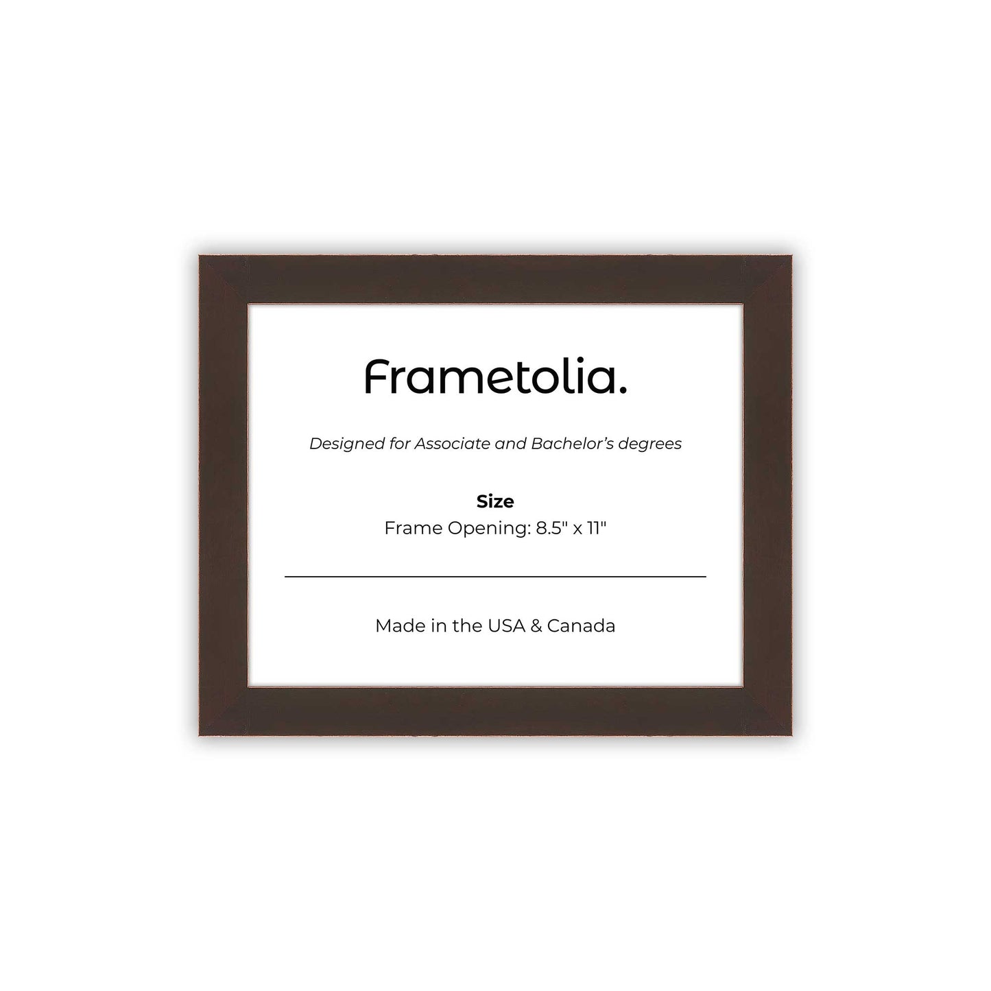 8.5" x 11" Mahogany FAMILY  Diploma Frame - No Mat