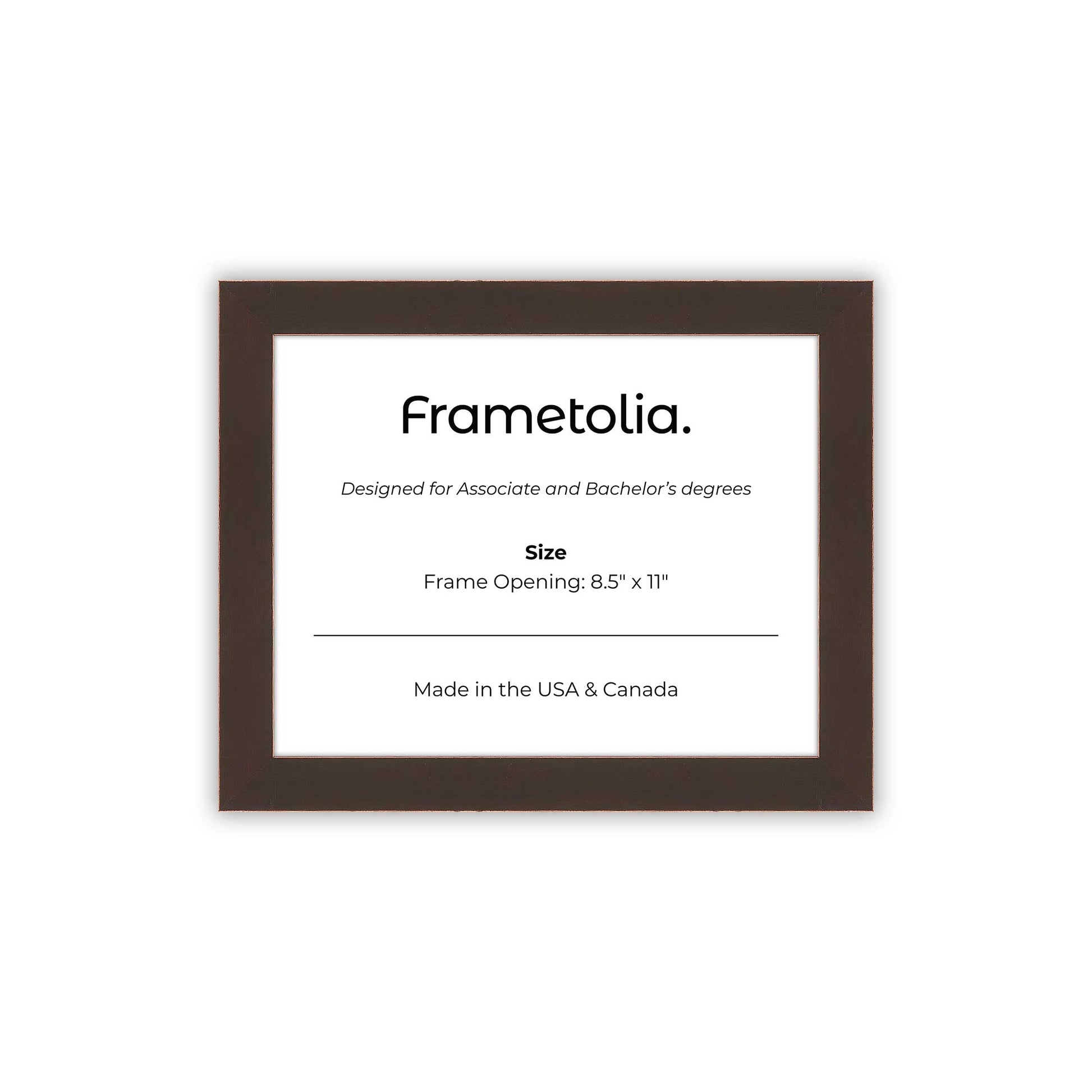 8.5" x 11" Mahogany FAMILY  Diploma Frame - No Mat