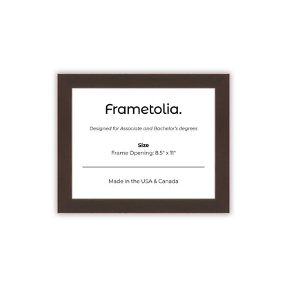 8.5" x 11" Mahogany FAMILY  Diploma Frame - No Mat
