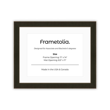 11" x 14" Bravo Brown FAMILY  Diploma Frame with mat -  8.5 x 11 opening