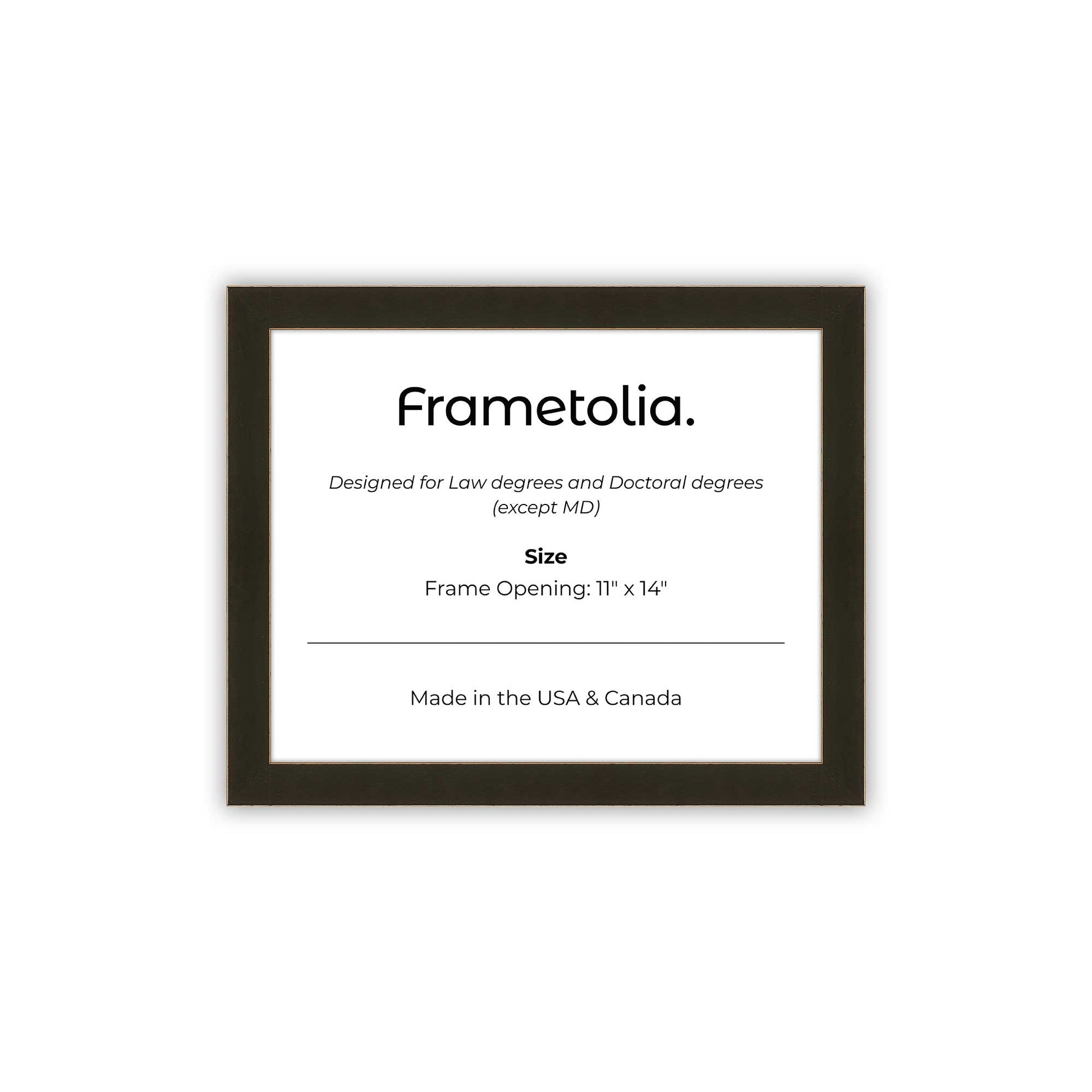 11" x 14" Bravo Brown FAMILY  Diploma Frame - No Mat