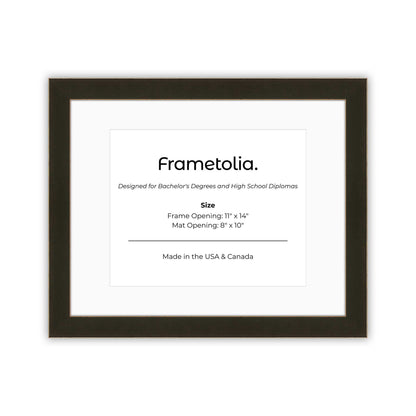 11" x 14" Bravo Brown FAMILY  Diploma Frame with Mat - 8 x 10 opening