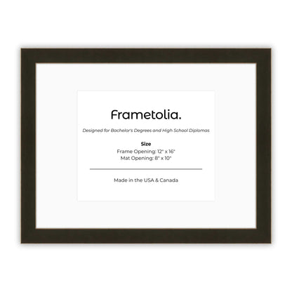 12" x 16" Bravo Brown FAMILY  Diploma Frame with Mat - 8 x 10 opening