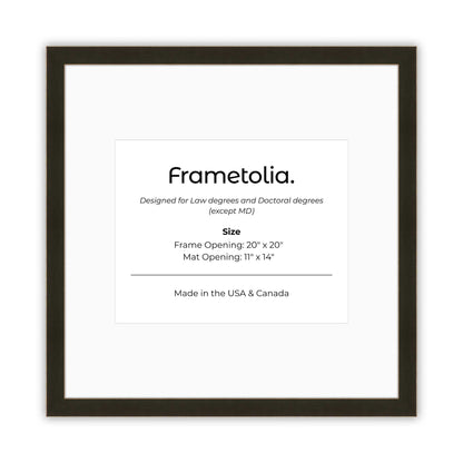 20" x 20" Bravo Brown FAMILY  Diploma Frame with Mat - 11 x 14 opening