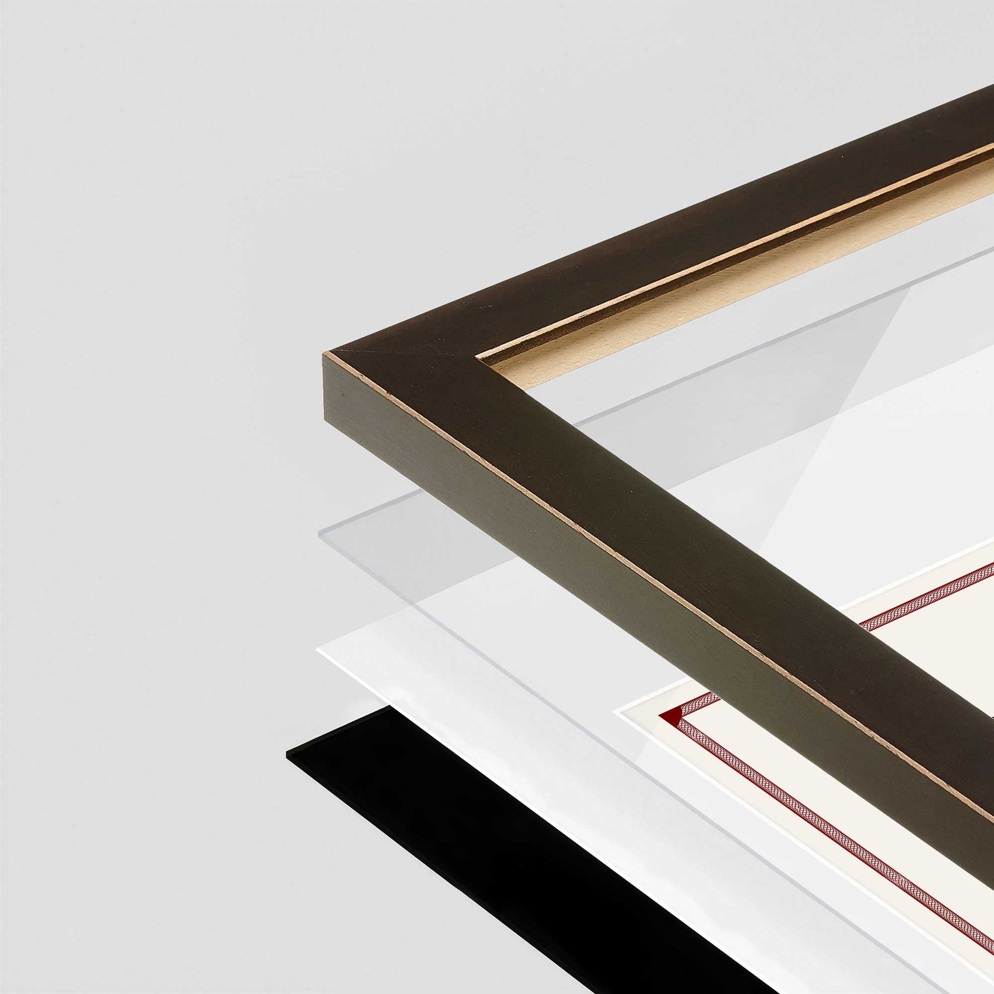 Bravo Brown FAMILY Wall Frame corner Close up with layers broken out