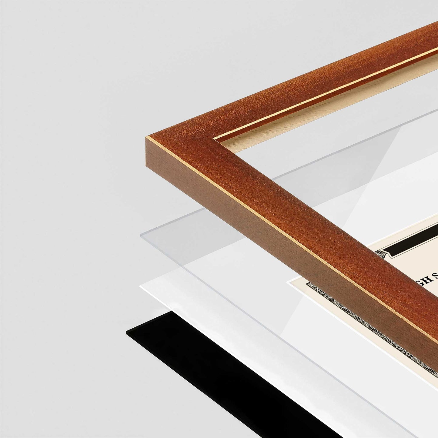 Honey FAMILY Wall Frame corner Close up with layers broken out