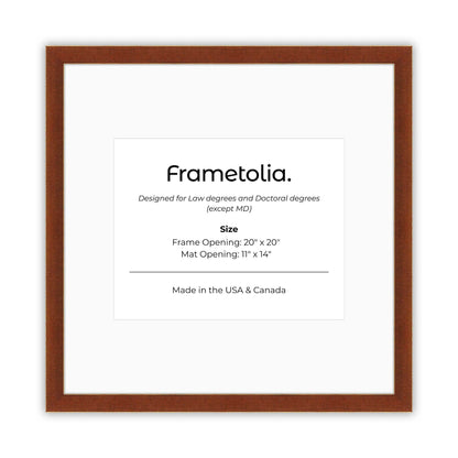 20" x 20" Honey FAMILY  Diploma Frame with Mat - 11 x 14 opening