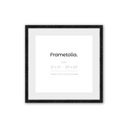 16" x 16" Shimmering Black Renaissance Charm Medium Width Wall Frame