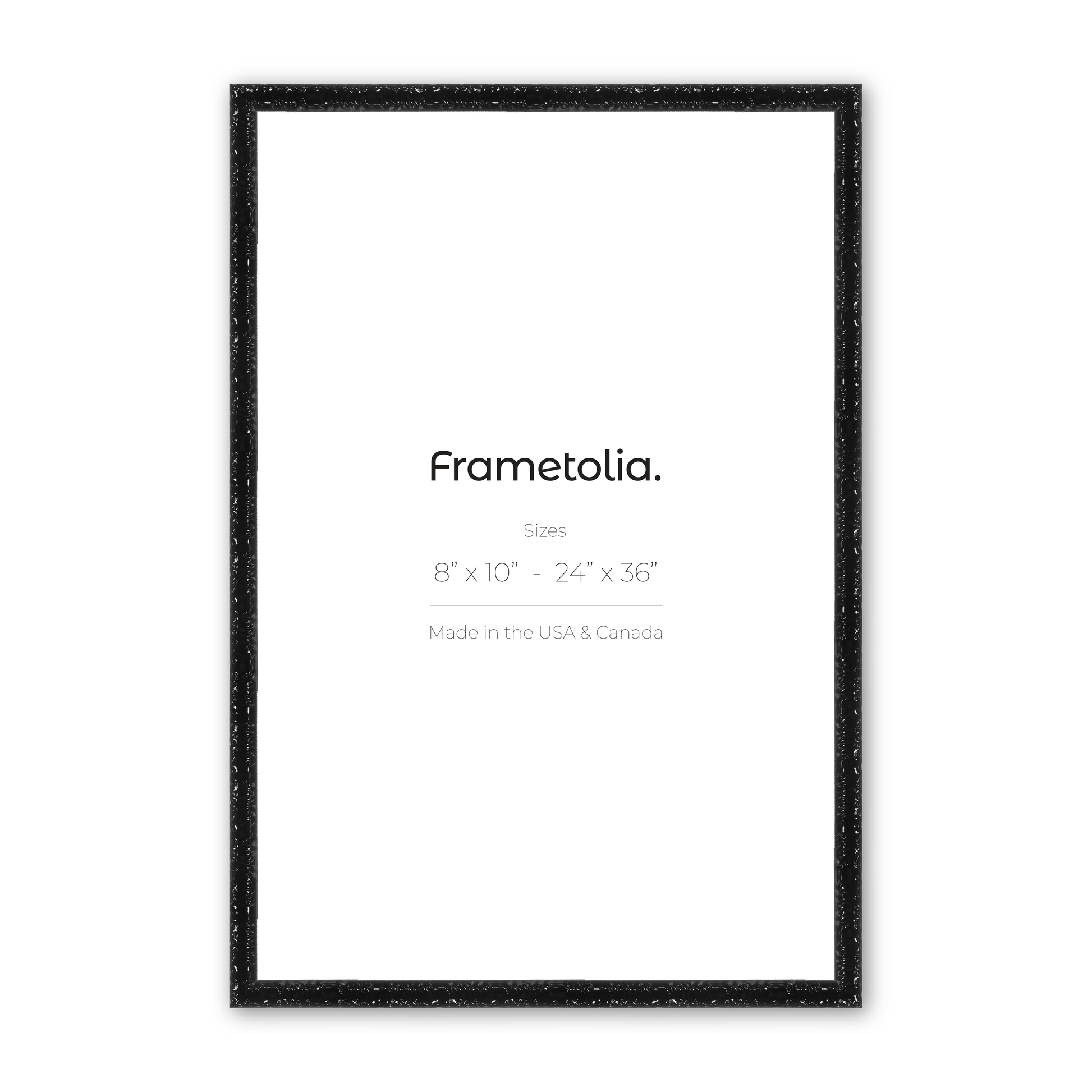 8" x 10" Shimmering Black Renaissance Charm Medium Width Wall Frame