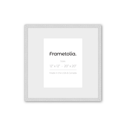 20" x 20" Shimmering White Renaissance Charm Medium Width Wall Frame
