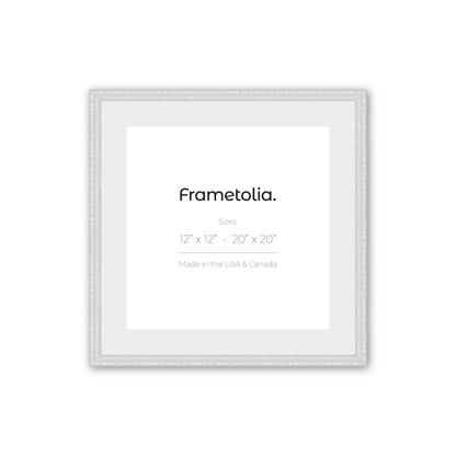 20" x 20" Shimmering White Renaissance Charm Medium Width Wall Frame