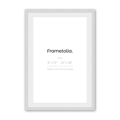 18" x 24" Shimmering White Renaissance Charm Medium Width Wall Frame