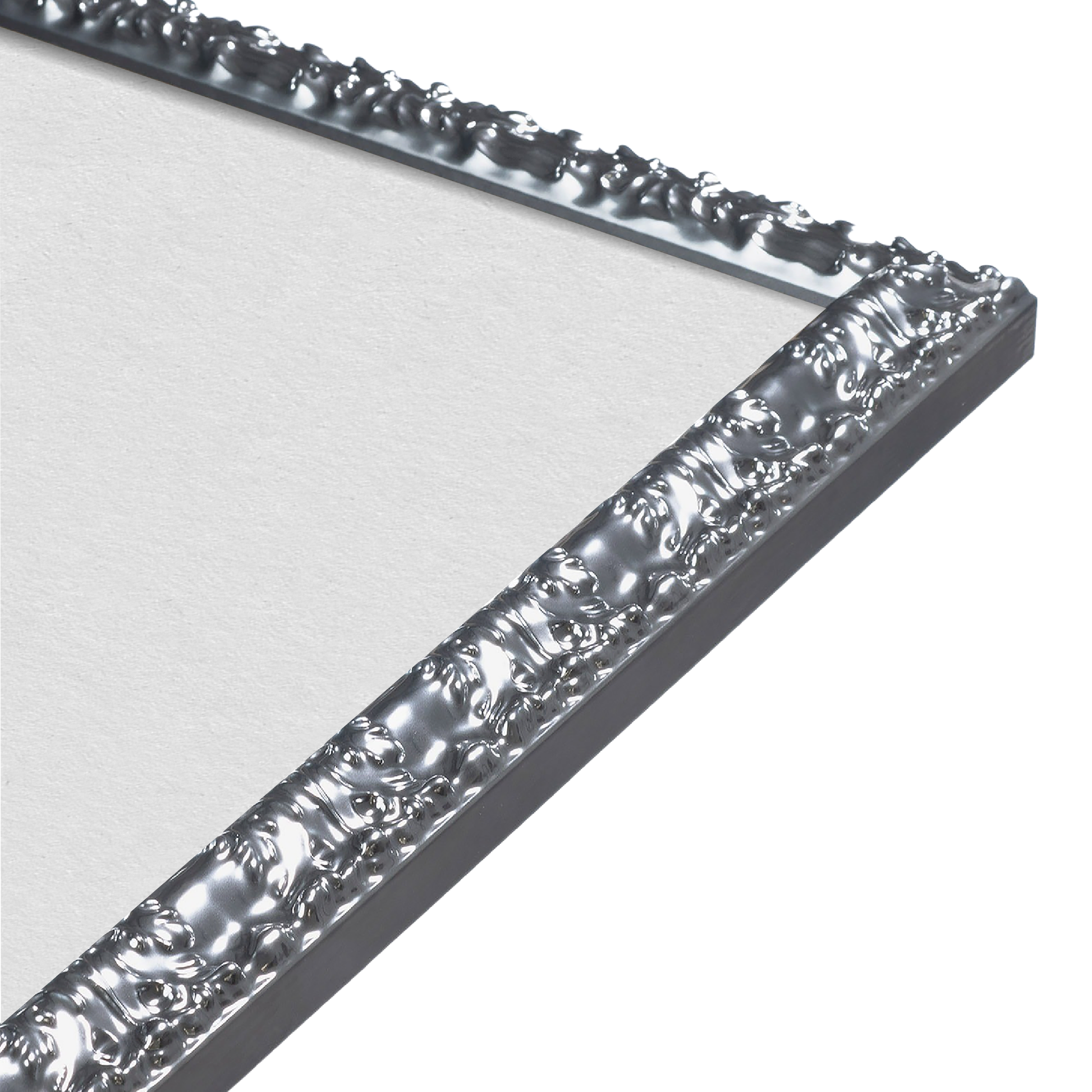 Shimmering Silver Renaissance Charm Medium Width Wall Frame
