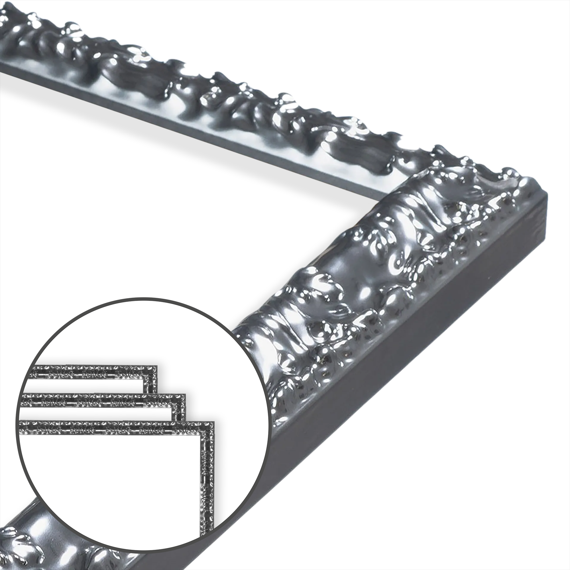 Shimmering Silver Renaissance Charm Wall Frame, Set of 3 – Frametolia.