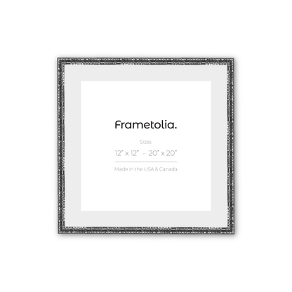 12" x 12" Shimmering Silver Renaissance Charm Medium Width Wall Frame