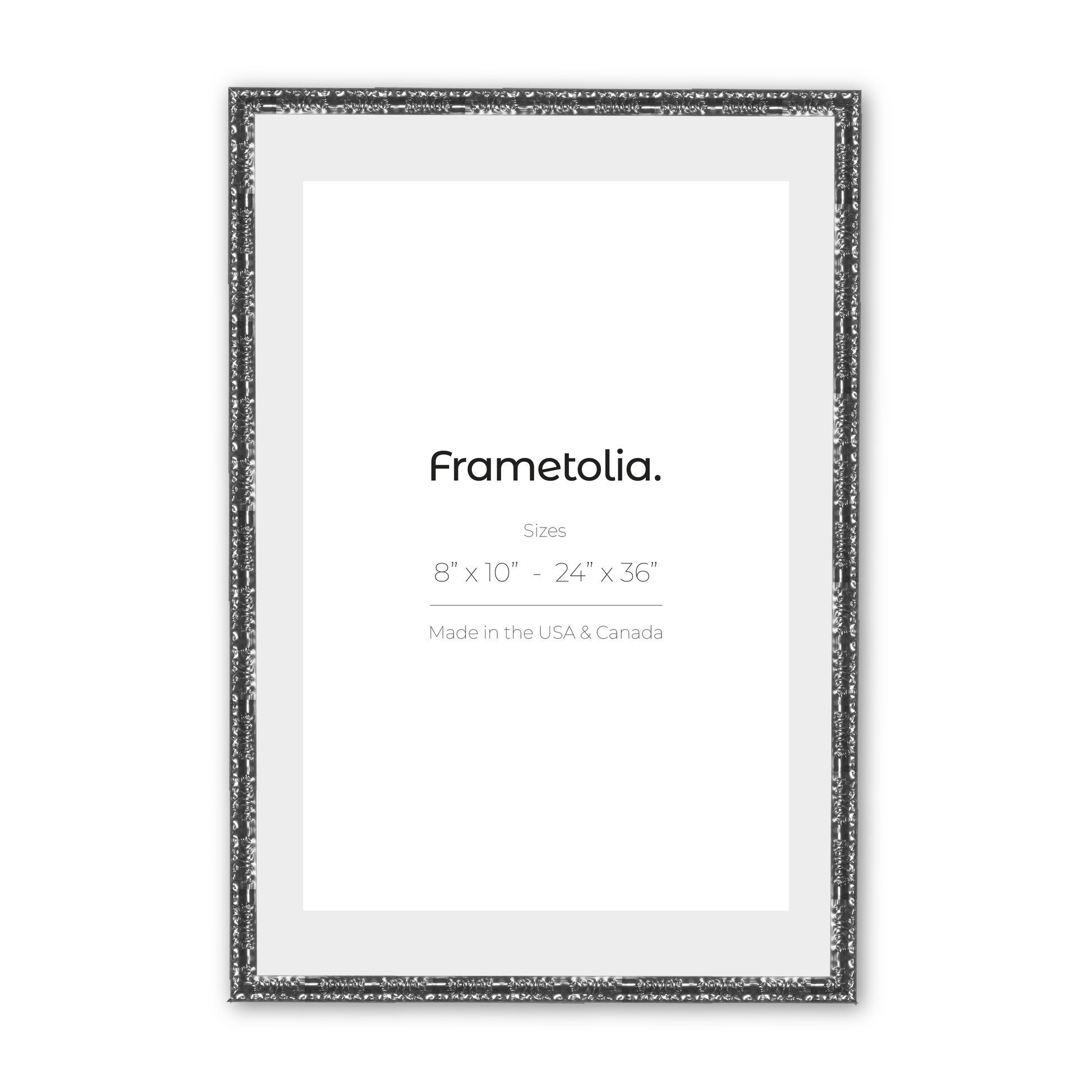 11" x 14" Shimmering Silver Renaissance Charm Medium Width Wall Frame