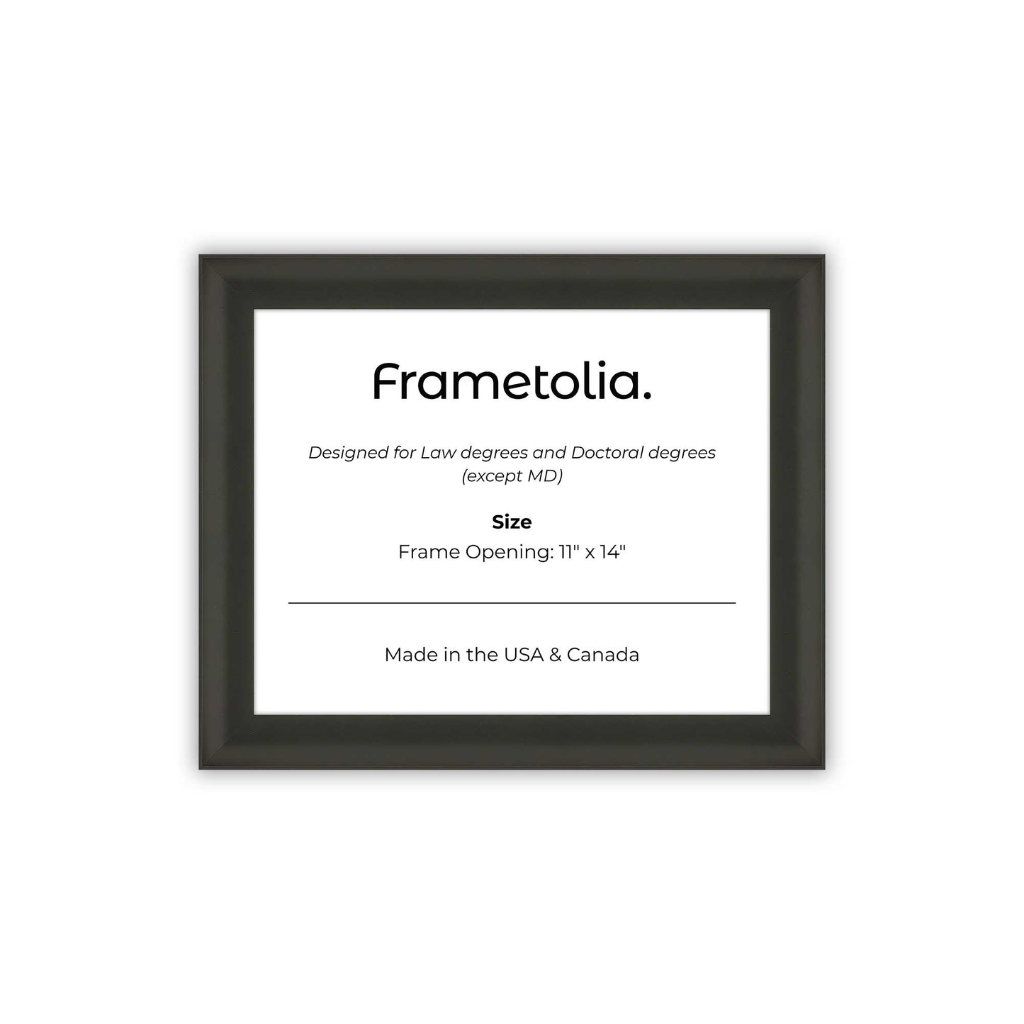 11" x 14" Satin Black FAMILY  Diploma Frame - No Mat