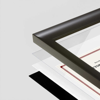 Satin Black FAMILY Wall Frame corner Close up with layers broken out