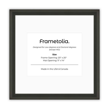 20" x 20" Satin Black FAMILY  Diploma Frame with Mat - 11 x 14 opening