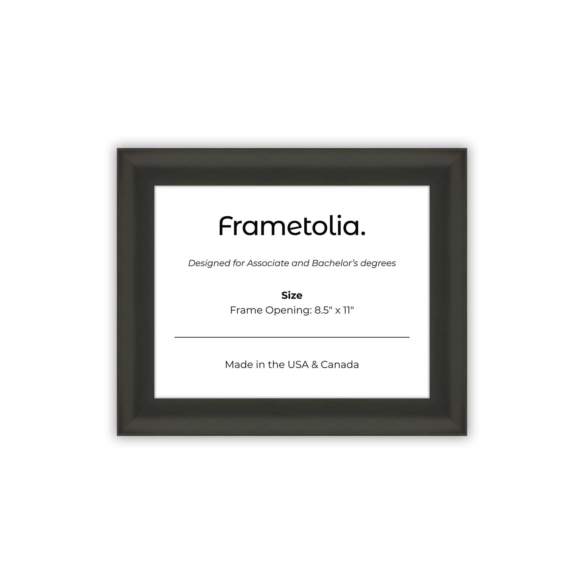 8.5" x 11" Satin Black FAMILY  Diploma Frame - No Mat