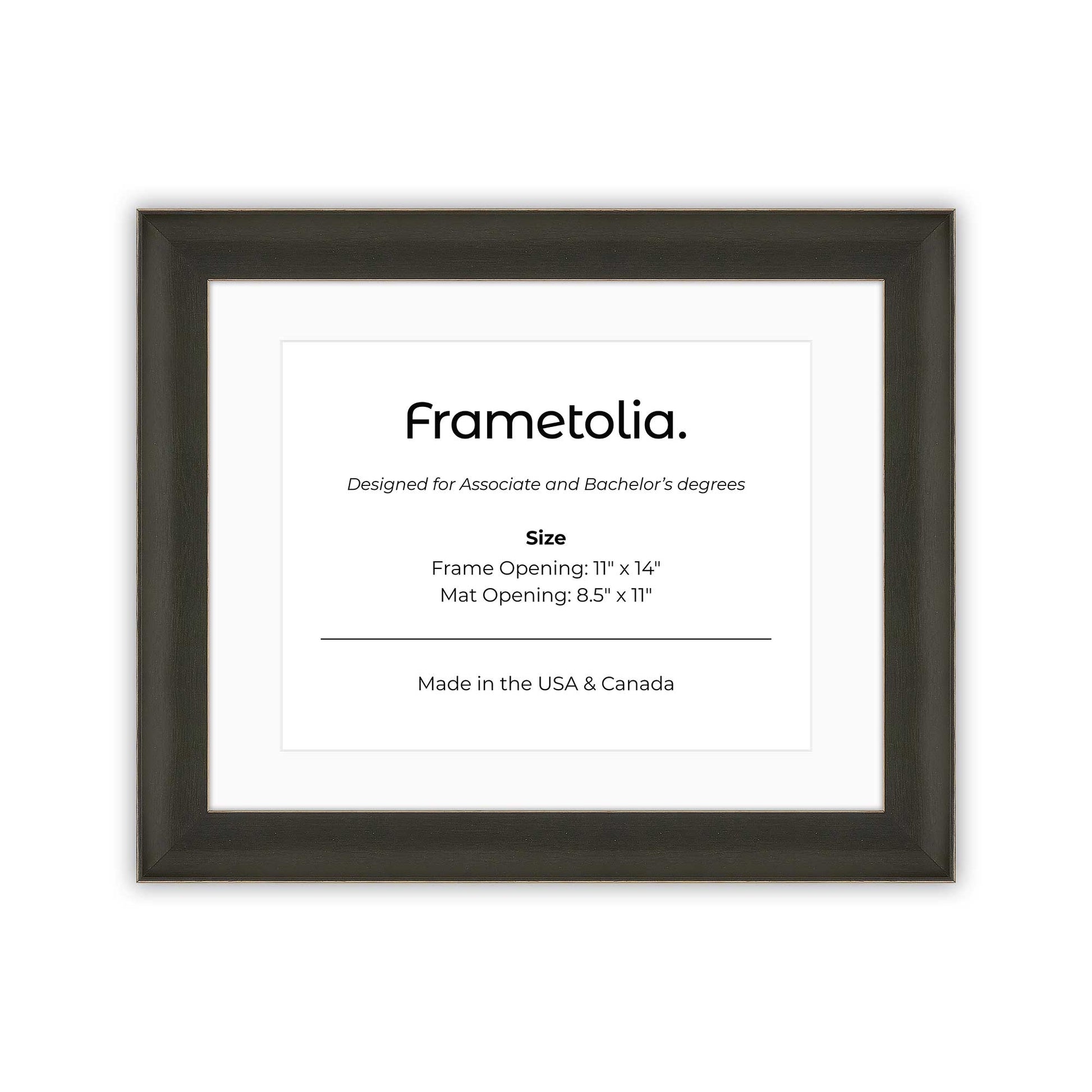 11" x 14" Village Coal FAMILY  Diploma Frame with mat -  8.5 x 11 opening