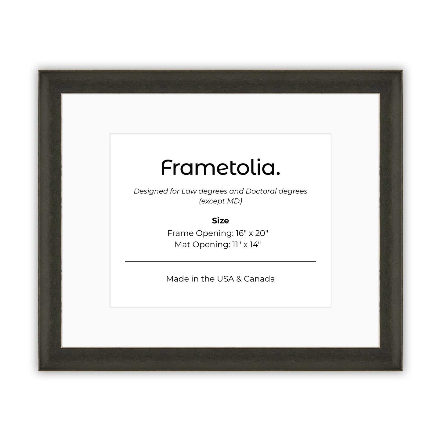 16" x 20" Village Coal FAMILY  Diploma Frame with Mat - 11 x 14 opening