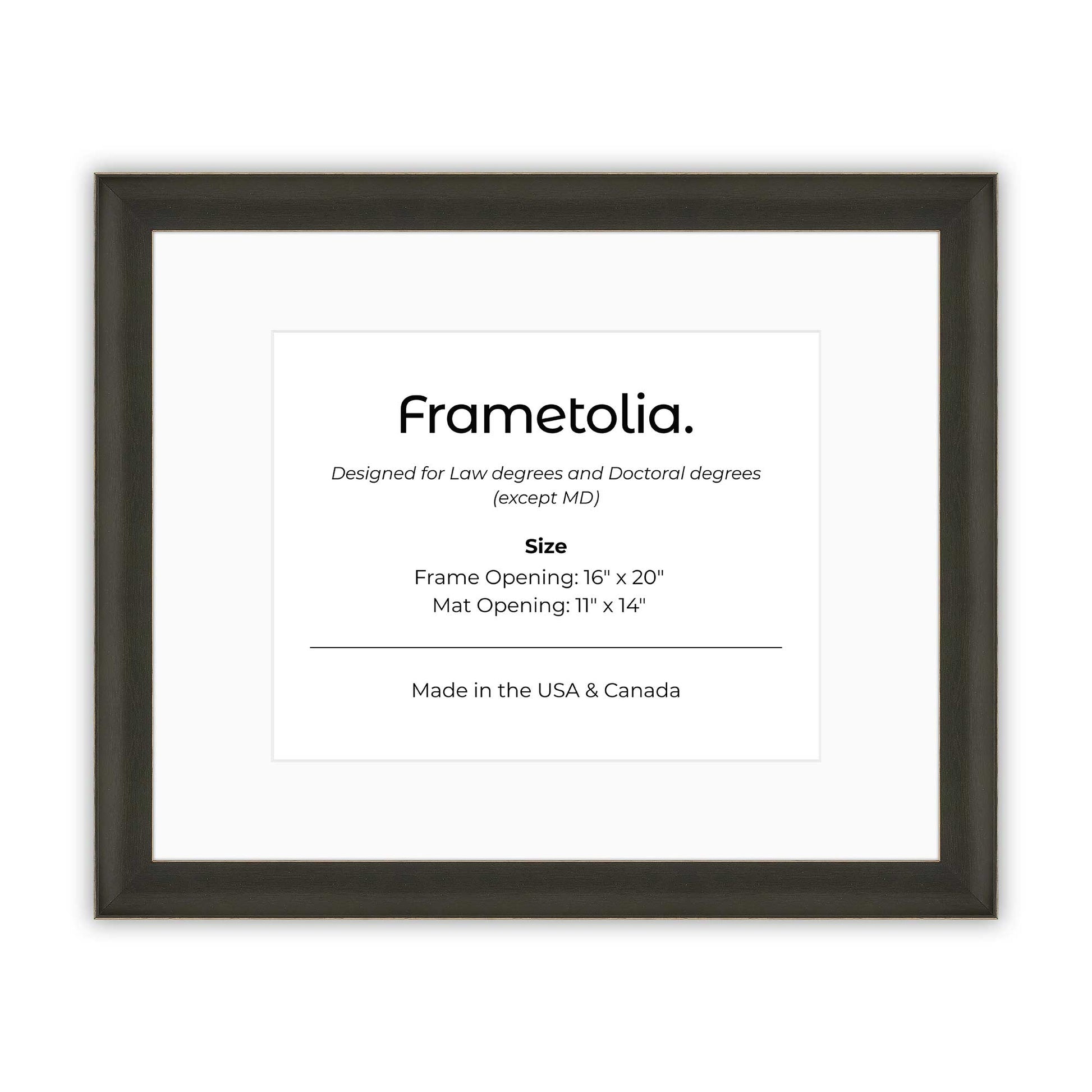 16" x 20" Village Coal FAMILY  Diploma Frame with Mat - 11 x 14 opening